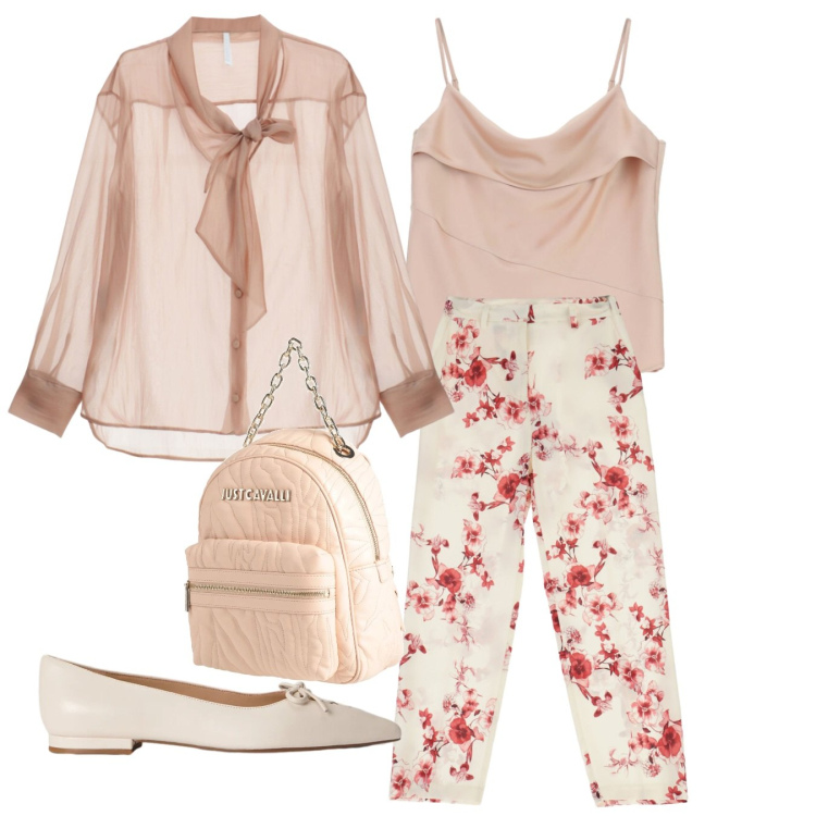 Outfit donna - Vacanze in città. Stile Sporty chic per Tutti i giorni. Abbinamento con zaini, camicie, canottiere, pantaloni, ballerine.