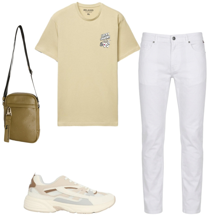 Outfit uomo - Total look #2431677. Stile Casual per Tutti i giorni. Abbinamento con borse sportive, pantaloni, sneakers, t-shirt.