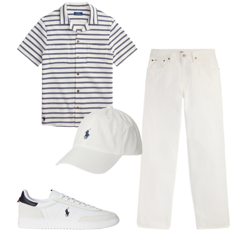 Outfit uomo - Total look #2431687. Stile Casual per Tutti i giorni. Abbinamento con sneakers, jeans, cappelli con visiera, camicie.