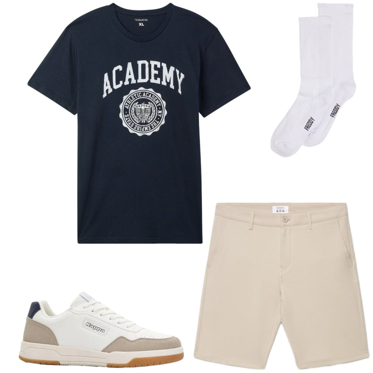 Outfit uomo - Total look #2431697. Stile Casual per Tutti i giorni. Abbinamento con sneakers, t-shirt sportive, shorts, calzini.