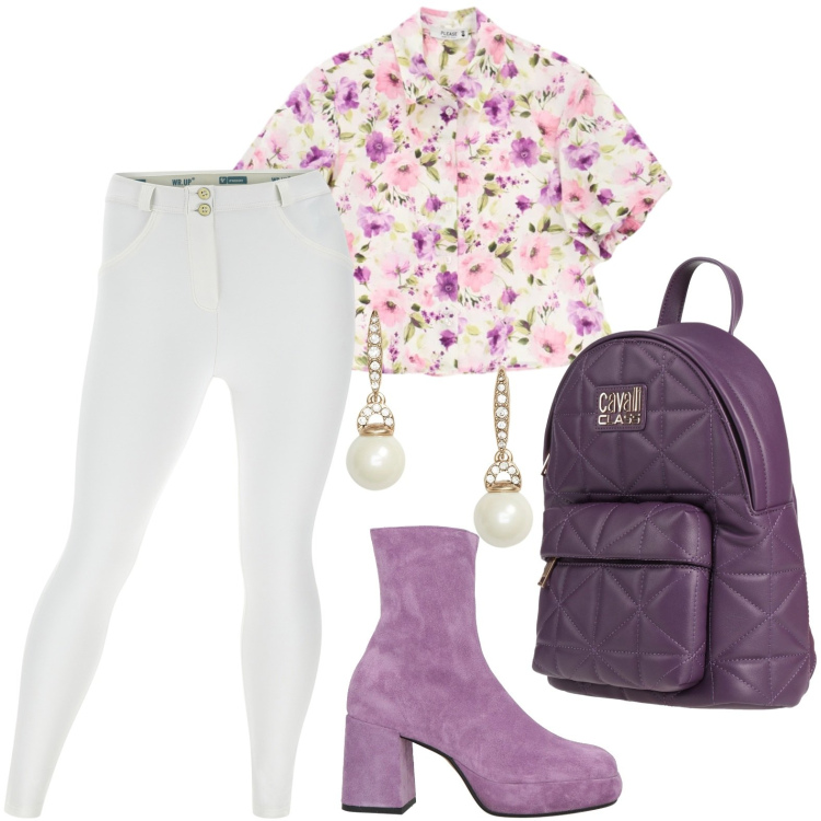 Outfit donna - Accessori orginali. Stile Urban per Tutti i giorni. Abbinamento con zaini, stivaletti, camicie a manica corta, pantaloni skinny, orecchini.