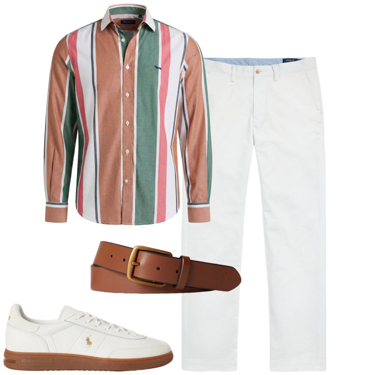 Outfit uomo - City. Stile Urban per Tutti i giorni. Abbinamento con camicie, cinture, pantaloni, sneakers.