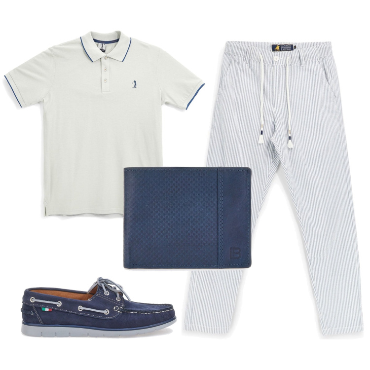 Outfit uomo - Total look #2432190. Stile Casual per Tutti i giorni. Abbinamento con scarpe stringate, pantaloni, portafogli, polo.