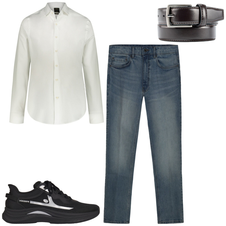 Outfit uomo - Doppelganger city. Stile Urban per Tutti i giorni. Abbinamento con sneakers, jeans, camicie, cinture.