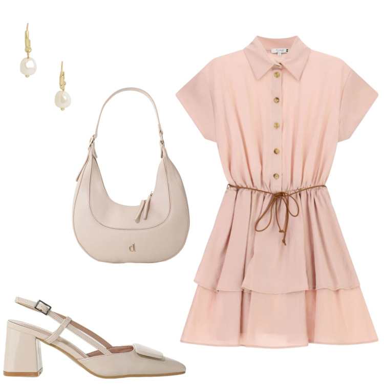 Outfit donna - Please: per una serata fuori. Stile Romantica per Serata fuori. Abbinamento con décolleté, vestiti corti, borse a tracolla, orecchini.