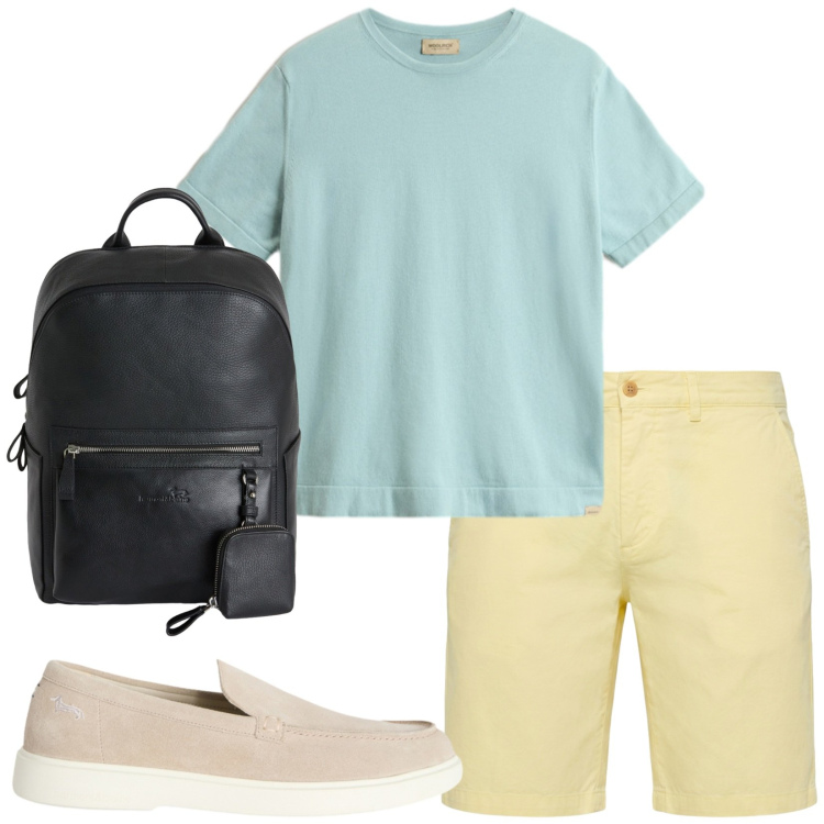 Outfit uomo - Total look #2432524. Stile Casual per Tutti i giorni. Abbinamento con scarpe stringate, bermuda, borse sportive, t-shirt.
