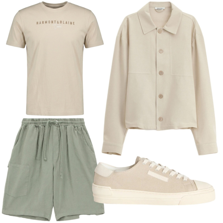 Outfit uomo - Estetica moderna. Stile Casual per Tutti i giorni. Abbinamento con sneakers, t-shirt, camicie, bermuda.