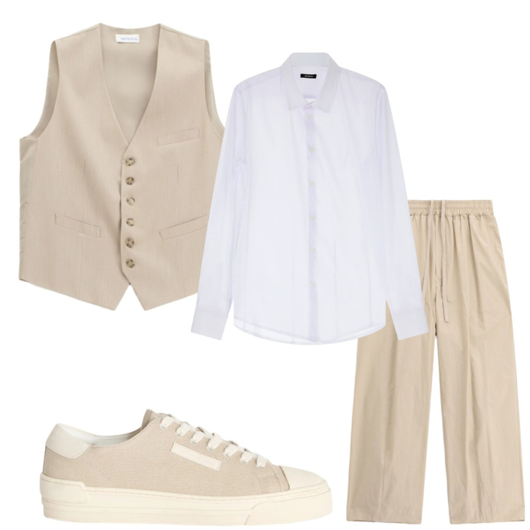 Outfit uomo - Gilet contemporaneo. Stile Casual per Tutti i giorni. Abbinamento con sneakers, camicie, pantaloni, gilet.
