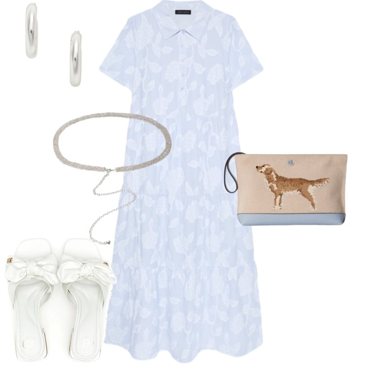 Outfit donna - Romantica ogni giorno. Stile Romantica per Tutti i giorni. Abbinamento con vestiti lunghi, cinture, orecchini, pochette, ciabatte.