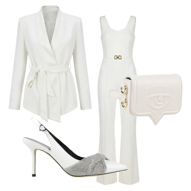 Outfit donna - Total look #2432742. Stile Minimal per Cerimonia. Abbinamento con marsupi, décolleté, blazer, tute.
