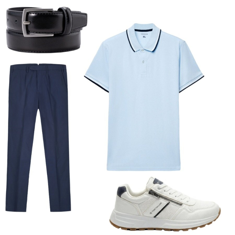 Outfit uomo - Total look #2432757. Stile Casual per Tutti i giorni. Abbinamento con sneakers, polo, pantaloni, cinture.