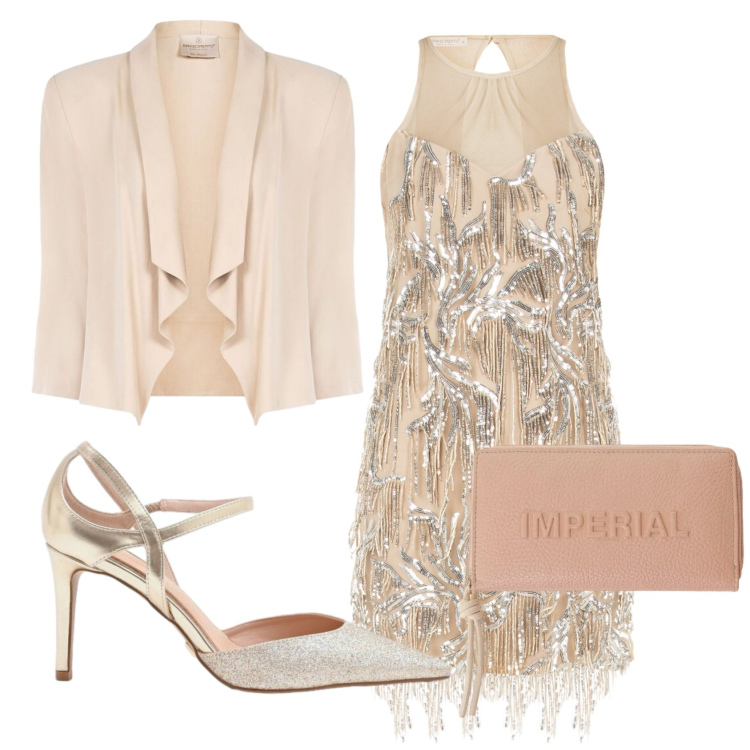Outfit donna - Total look #2432790. Stile Glamour per Cerimonia. Abbinamento con décolleté, vestiti corti, blazer, portafogli.