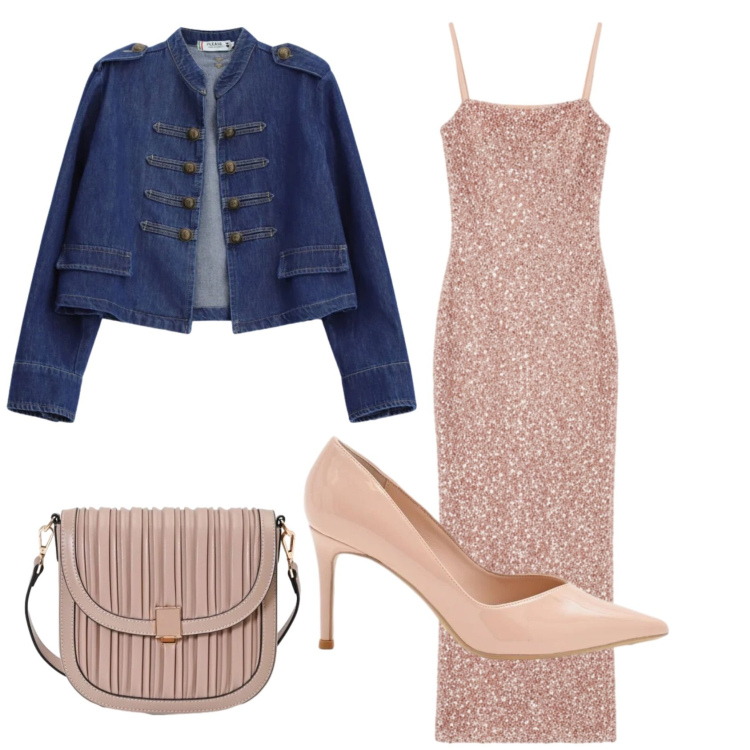 Outfit donna - Total look #2432795. Stile Glamour per Serata fuori. Abbinamento con décolleté, borse a tracolla, vestiti lunghi, blazer.