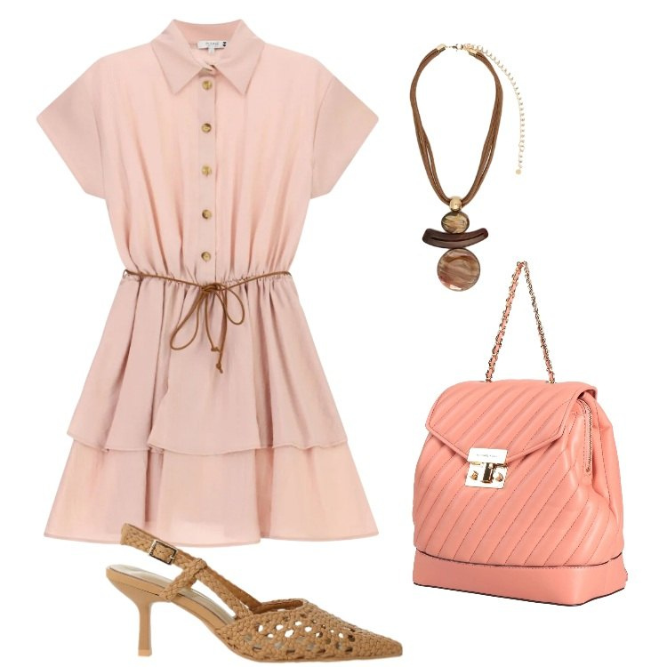 Outfit donna - Total look #2432889. Stile Trendy per Tutti i giorni. Abbinamento con zaini, décolleté, vestiti corti, ciondoli.
