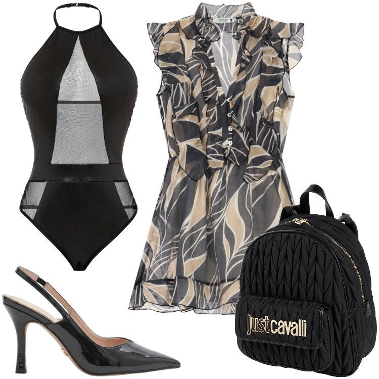 Outfit donna - Total look #2432929. Stile Rock per Serata fuori. Abbinamento con zaini, body, décolleté, vestiti corti.