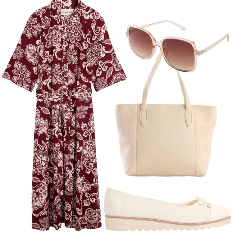 Outfit donna - bonprix - Colori accesi, estate leggera. Stile Glamour per Tutti i giorni. Abbinamento con ballerine, vestiti chemisier, occhiali da sole, shopping bag.