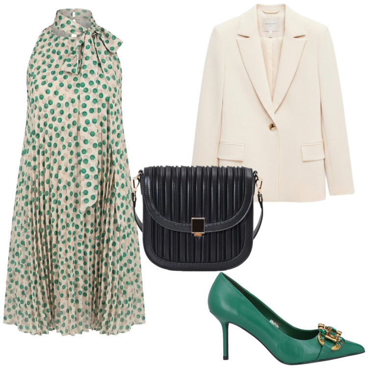 Outfit donna - Rinascimento - Eleganza d’estate. Stile Chic per Cerimonia. Abbinamento con décolleté, vestiti corti, blazer, borse a tracolla.