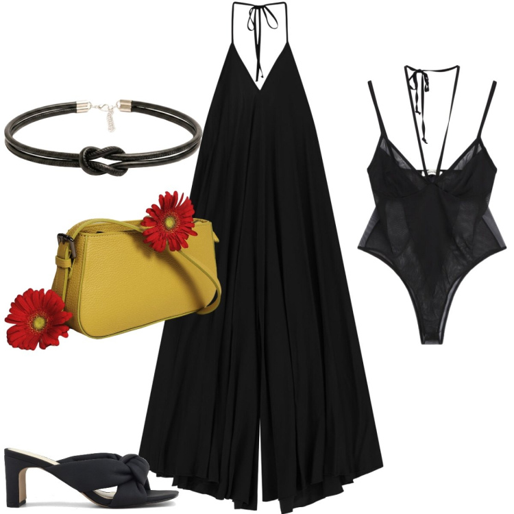 Outfit donna - Total look #2433178. Stile Boho per Serata fuori. Abbinamento con borse a spalla, body, tute, cinture, sandali col tacco.