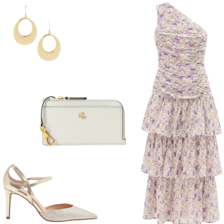 Outfit donna - L\'abito da cerimonia. Stile Glamour per Cerimonia. Abbinamento con vestiti lunghi, décolleté, portafogli, orecchini.