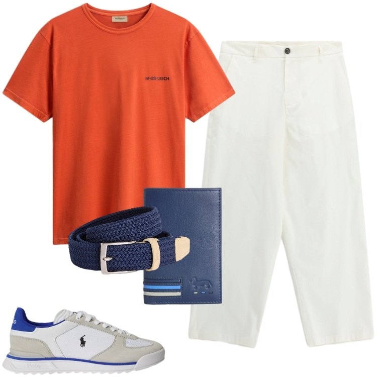 Outfit uomo - Total look #2433280. Stile Trendy per Tutti i giorni. Abbinamento con portafogli, cinture, t-shirt, sneakers, pantaloni.