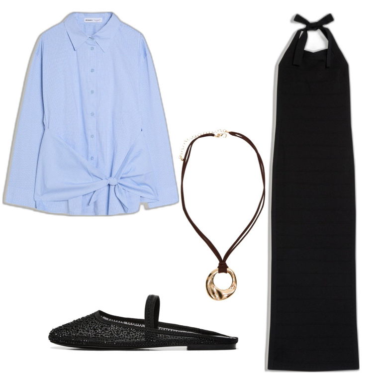 Outfit mujer - Urban style. Estilo Urban para Todos los días. Combinación con bailarinas, colgantes, camisas, vestidos midi/longuettes.