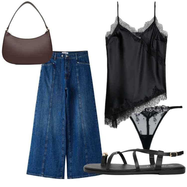 Outfit donna - Total look #2433410. Abbinamento con jeans, canottiere, borse a tracolla, perizomi, sandali.