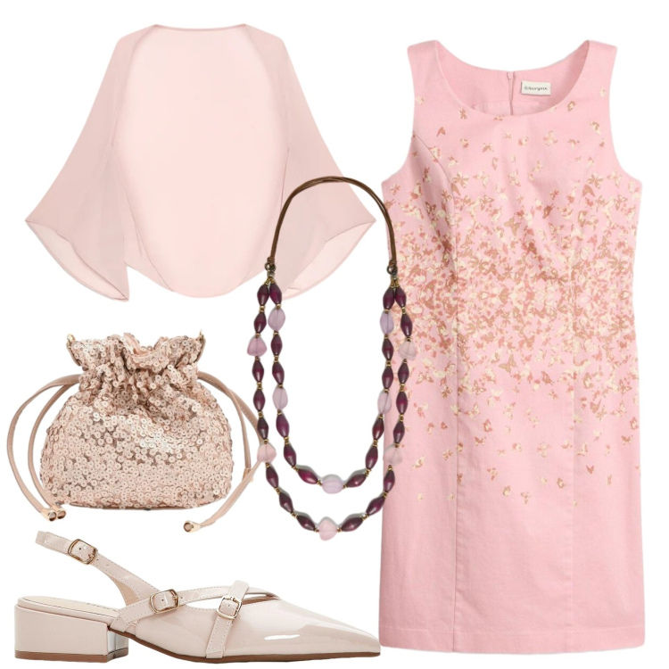 Outfit donna - Chic. Stile Chic per Serata fuori. Abbinamento con vestiti a tubino, décolleté, pochette, blazer, collane.