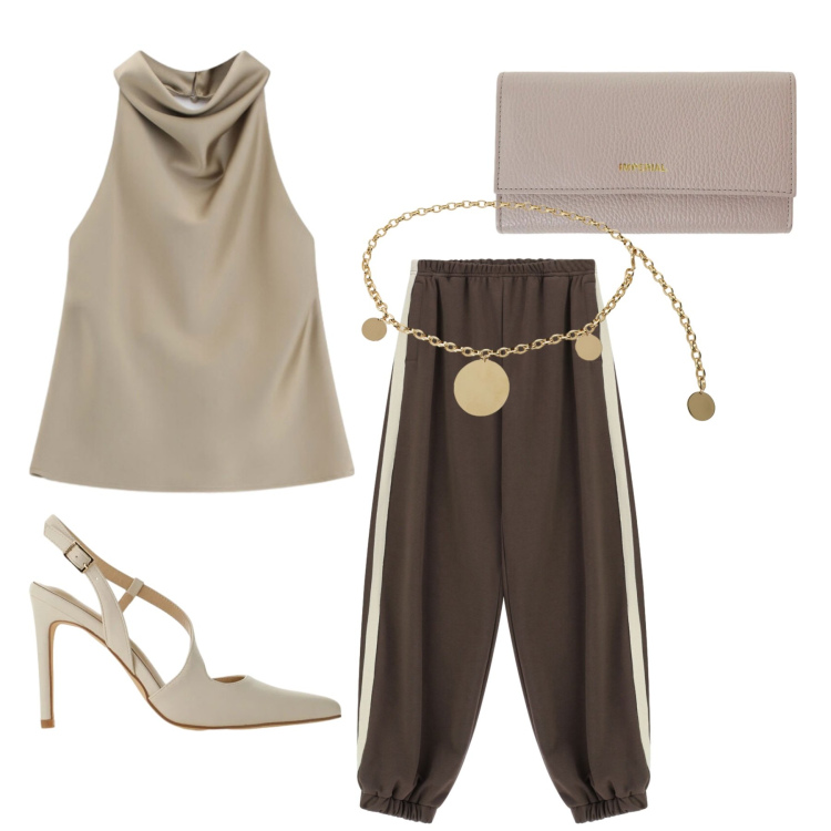 Outfit donna - Total look #2433655. Stile Glamour per Serata fuori. Abbinamento con décolleté, pantaloni, portafogli, top, cinture.