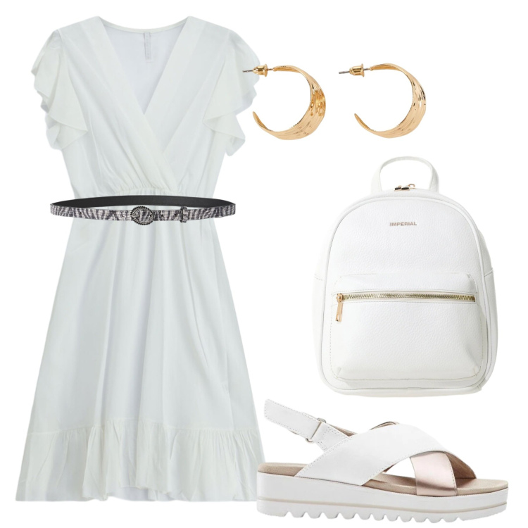 Outfit donna - Total look #2433663. Stile Basic per Tutti i giorni. Abbinamento con sandali, orecchini, cinture, zaini, vestiti corti.