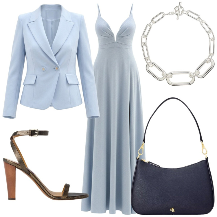 Outfit donna - Rinascimento : 18 anni. Stile Glamour per Cerimonia. Abbinamento con vestiti lunghi, blazer, borse a spalla, sandali col tacco, collane.