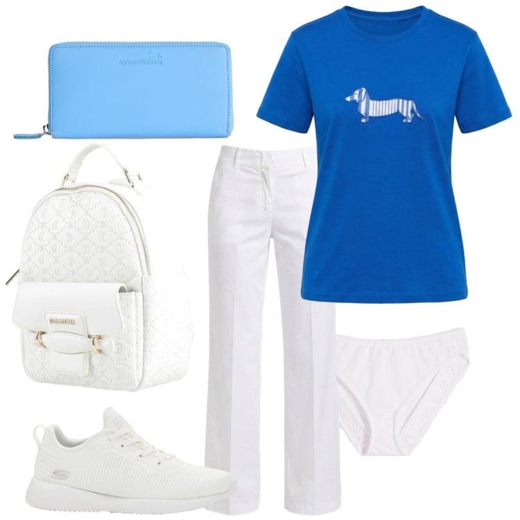 Outfit donna - Grandi offerte. Stile Casual per Tutti i giorni. Abbinamento con zaini, culotte, sneakers, pantaloni, t-shirt, portafogli.
