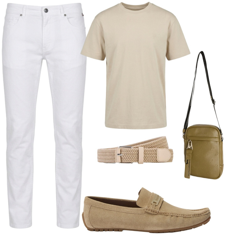 Outfit uomo - Total look #2433846. Stile Casual per Tutti i giorni. Abbinamento con cinture, pantaloni, borse sportive, scarpe stringate, t-shirt.