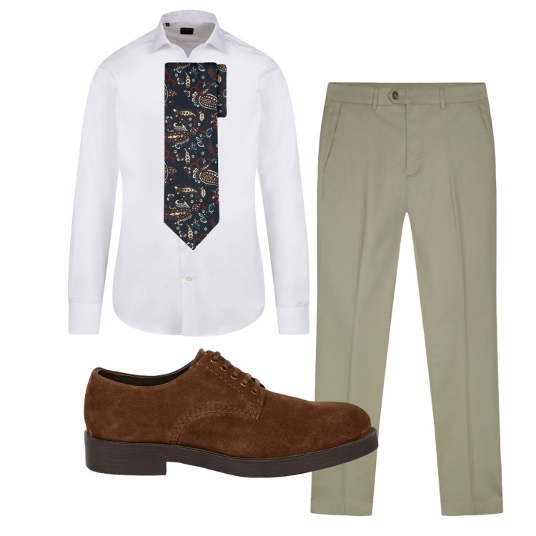 Outfit uomo - Total look #2434033. Stile Business/Elegante per Ufficio. Abbinamento con scarpe stringate, camicie, cravatte, pantaloni.