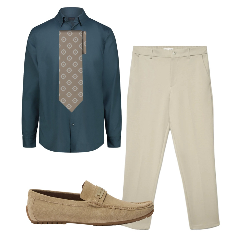 Outfit uomo - Total look #2434035. Stile Business/Elegante per Cerimonia. Abbinamento con pantaloni chino, scarpe stringate, cravatte, camicie.