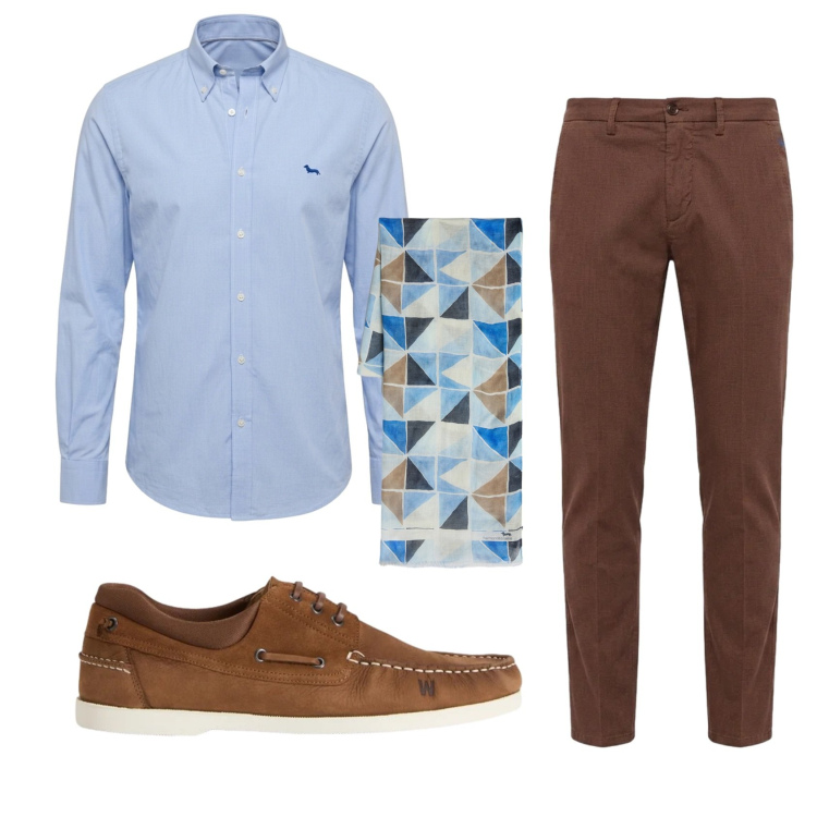 Outfit uomo - Total look #2434063. Stile Business/Elegante per Serata speciale. Abbinamento con sciarpe, pantaloni chino, camicie, scarpe stringate.