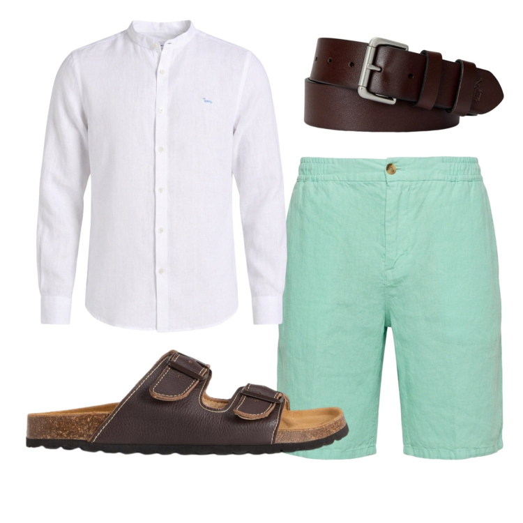 Outfit uomo - Total look #2434070. Stile Trendy per Serata speciale. Abbinamento con camicie, bermuda, sandali, cinture.