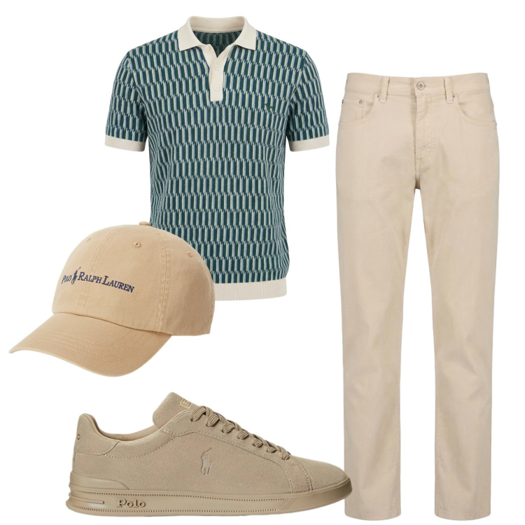Outfit uomo - Total look #2434126. Stile Casual per Tutti i giorni. Abbinamento con pantaloni, polo, cappelli, sneakers.