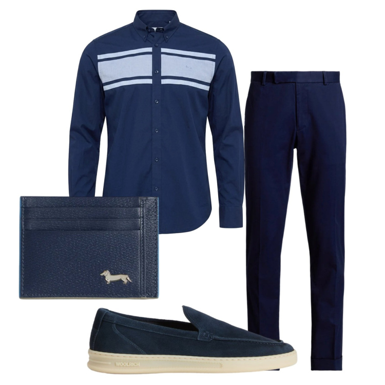 Outfit uomo - Total look #2434158. Stile Business/Elegante per Serata speciale. Abbinamento con portafogli, camicie, scarpe stringate, pantaloni chino.