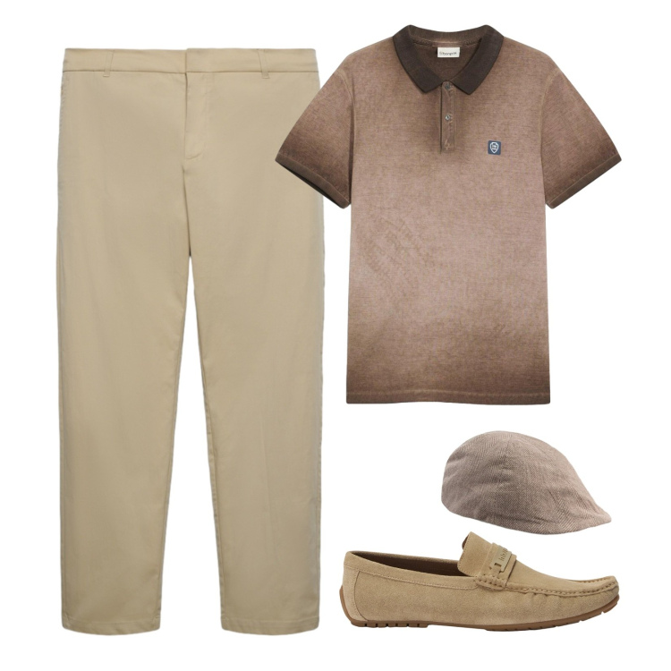 Outfit uomo - Polo must have. Stile Urban per Tutti i giorni. Abbinamento con polo, scarpe stringate, pantaloni chino, cappelli e berretti.