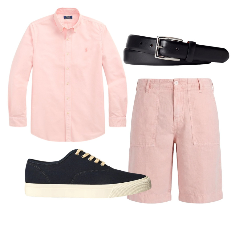 Outfit uomo - Total look #2434170. Stile Trendy per Serata speciale. Abbinamento con bermuda, sneakers, cinture, camicie.