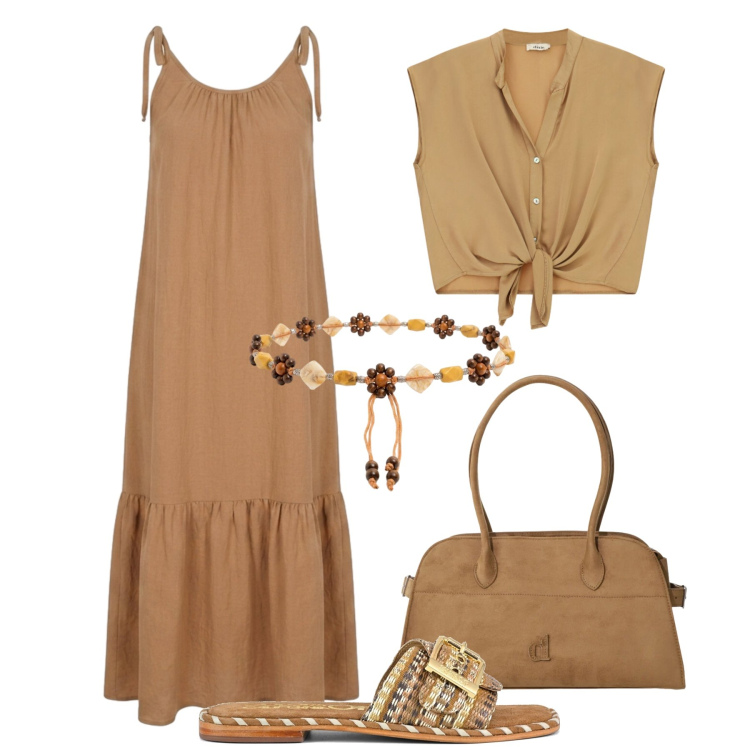 Outfit donna - Sandali rafia multicolor. Stile Casual per Tutti i giorni. Abbinamento con cappotti, camicie a manica corta, vestiti, cinture, ciabatte.