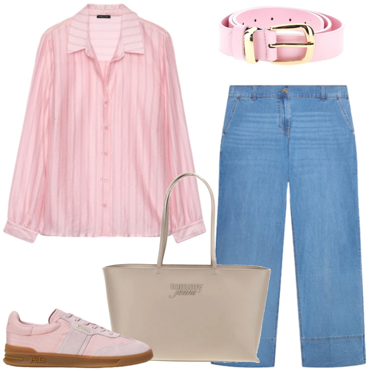 Outfit donna - Colorful. Stile Casual per Tutti i giorni. Abbinamento con camicie, jeans, sneakers, borse a spalla, cinture.
