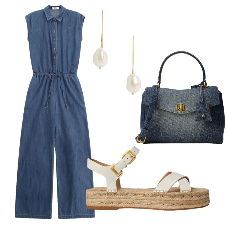 Outfit donna - Total look #2434601. Stile Basic per Tutti i giorni. Abbinamento con tute, espadrillas, borse a mano, orecchini.