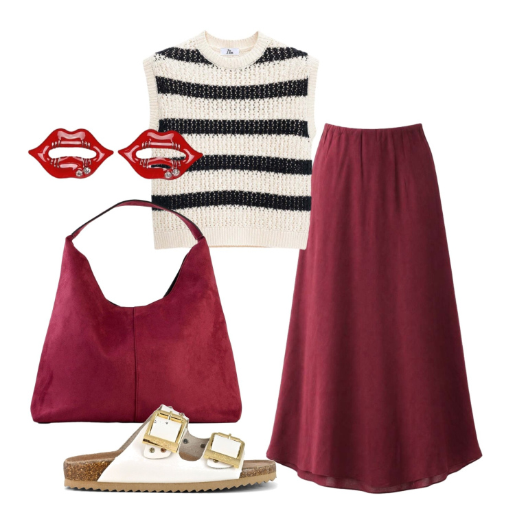 Outfit donna - Luglio. Stile Trendy per Tutti i giorni. Abbinamento con borse a spalla, gonne lunghe, top, blazer, sandali.
