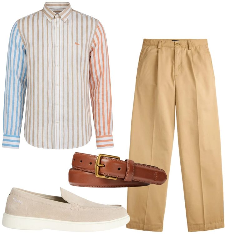 Outfit uomo - Total look #2435447. Stile Business/Elegante per Ufficio. Abbinamento con scarpe stringate, camicie, cinture, pantaloni.