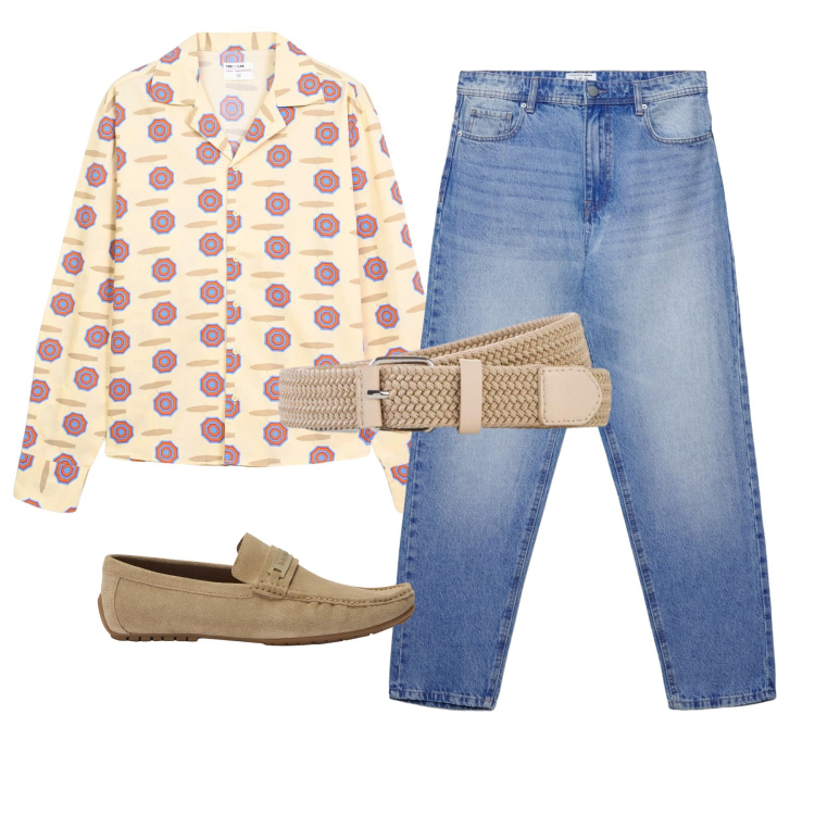 Outfit uomo - Total look #2435579. Stile Trendy per Serata speciale. Abbinamento con cinture, scarpe stringate, camicie, jeans.