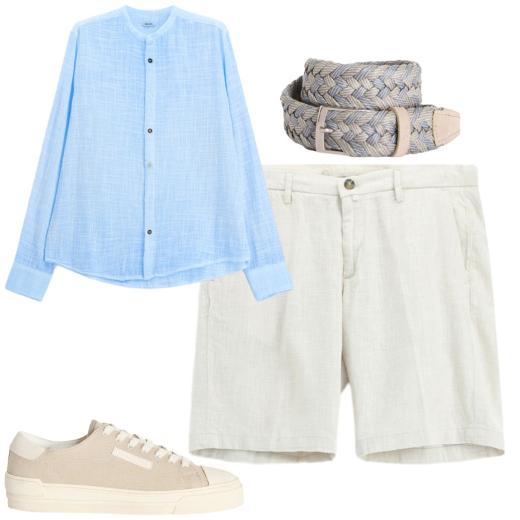 Outfit uomo - Total look #2435614. Stile Casual per Tutti i giorni. Abbinamento con sneakers, cinture, camicie, bermuda.