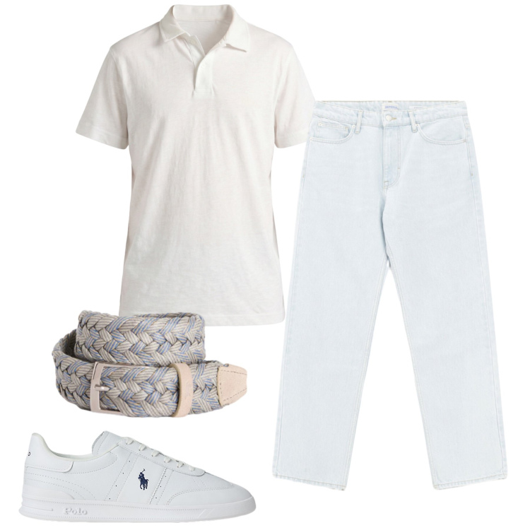 Outfit uomo - Total look #2435766. Stile Casual per Tutti i giorni. Abbinamento con cinture, polo, sneakers, jeans.