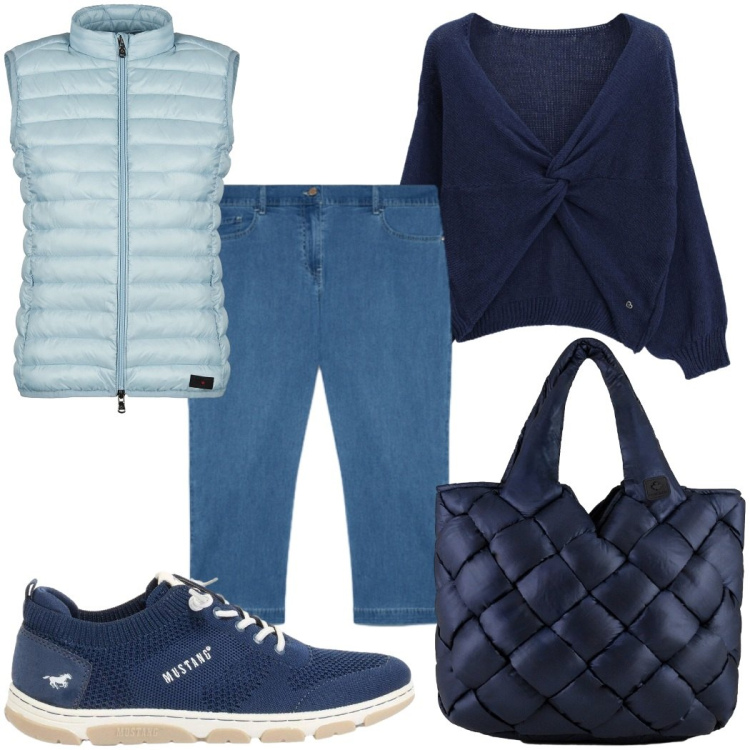 Outfit donna - Total look #2435846. Stile Basic per Tutti i giorni. Abbinamento con sneakers, jeans dritti, borse tote, piumini, cardigans.