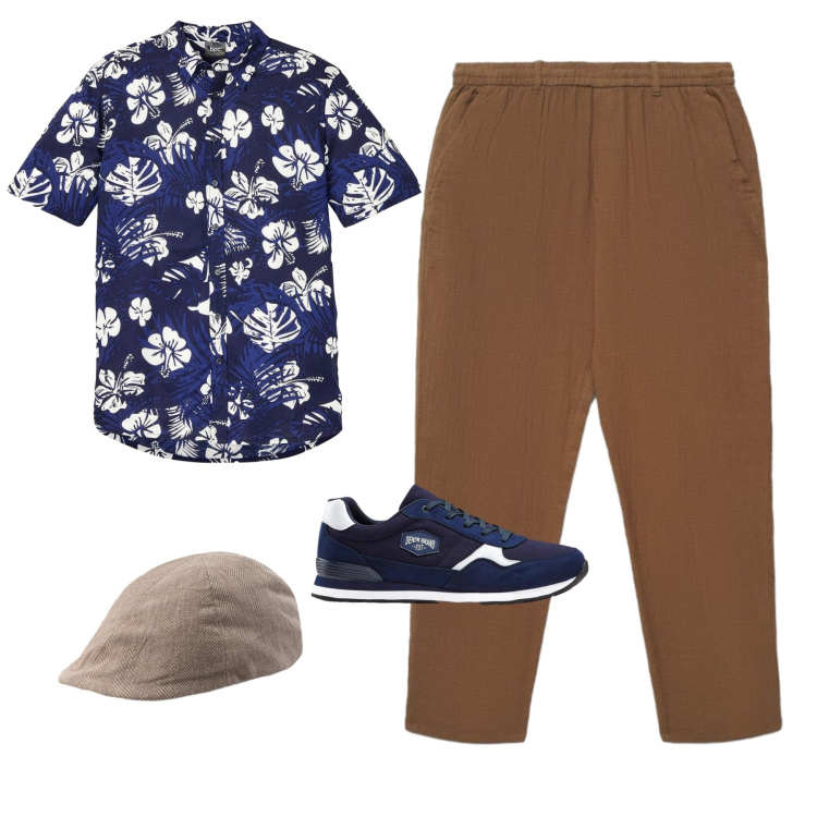 Outfit uomo - Total look #2435904. Stile Casual per Tutti i giorni. Abbinamento con sneakers, camicie a manica corta, pantaloni, cappelli e berretti.